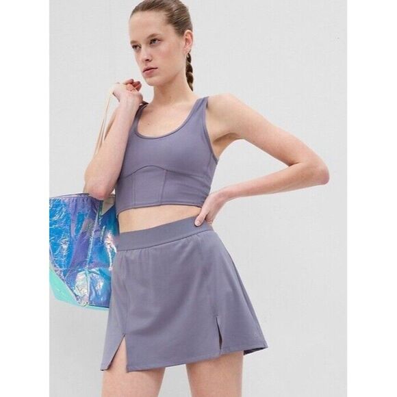 GAP Eclipse Split-Front Exercise Skort Soze Small Tall Storm Gray (purple) - Picture 1 of 7